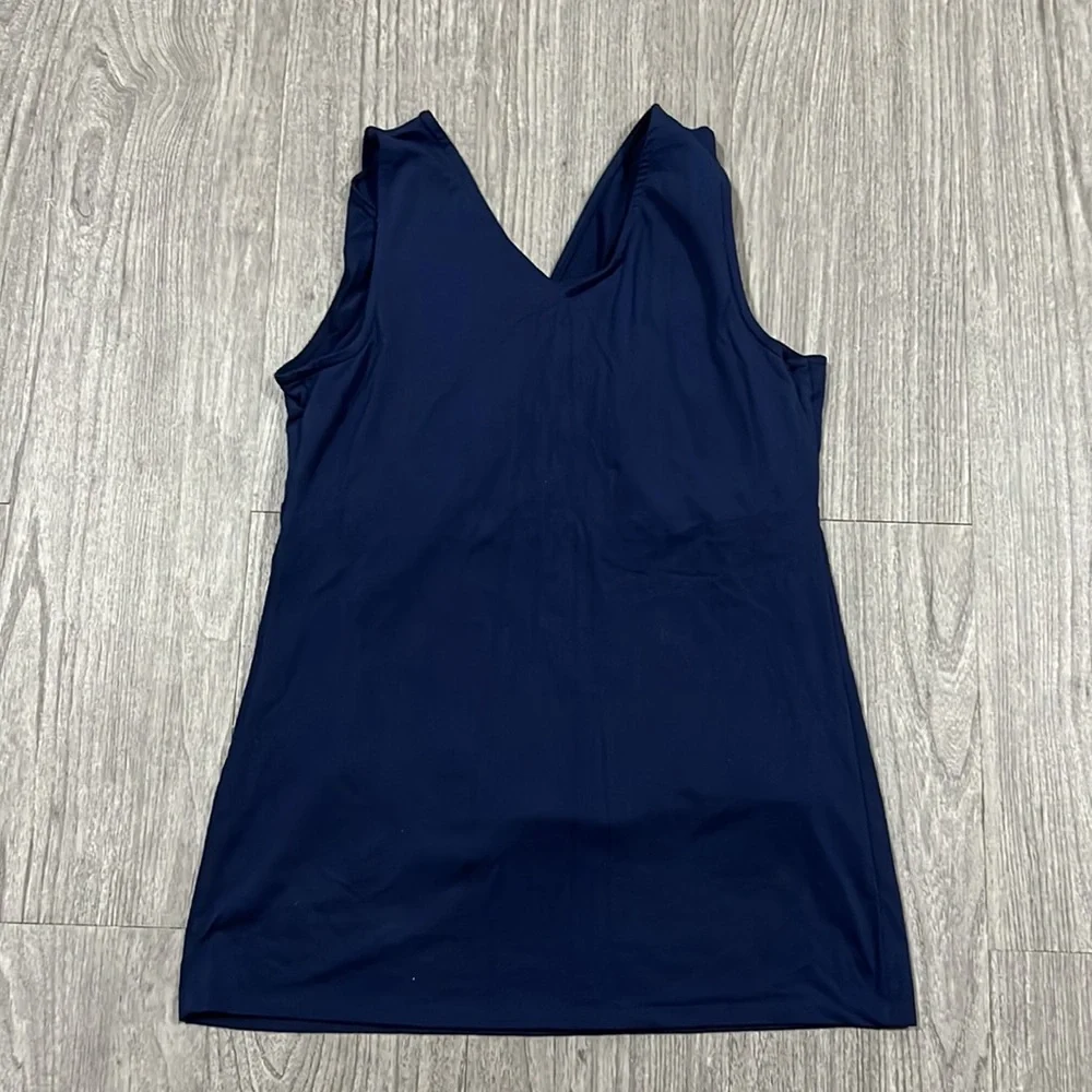 Motherhood Maternity Size Medium Navy Blue Halter Nursing Sleeveless Top - Picture 4 of 4